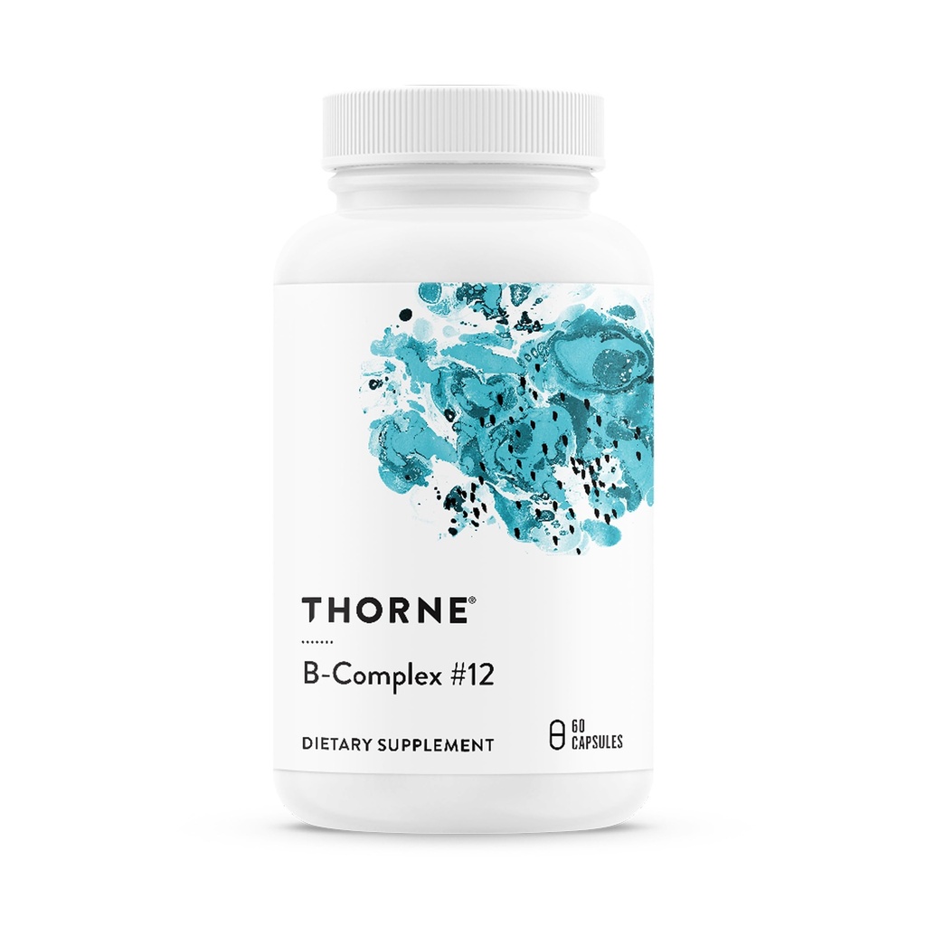 THORNE - B-Complex #12 - Vitamina B Complex con supplemento di colina - Supporta la produzione di energia cellulare e un sistema nervoso sano* - Certificato di terze parti - Gluten, Dairy & Soy-Free - 60 capsule