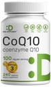 DEAL SUPPLEMENT CoQ10 100mg mit Omega 3 100mg, 240 Kapseln | Bioverfügbare Coenzym Q10 Formel | Non-GMO