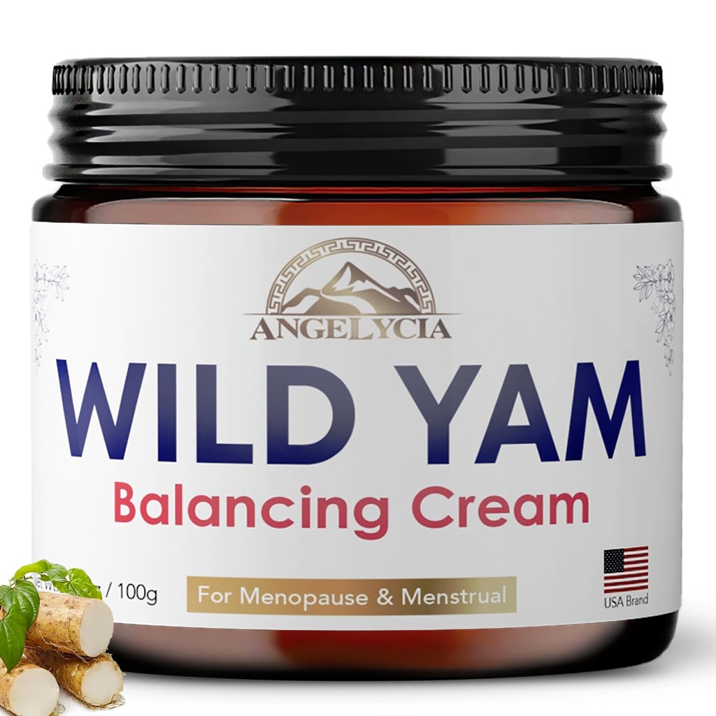 ANGELYCIA Wild Yam Cream für Hormon Balance | Hormon Balance für Frauen | Estrogen Creme | 100% reines Organisches | Organisches für PMS | Perimenopause & Menopause Unterstützung | Alle Haut