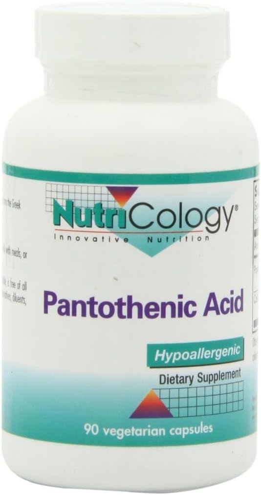 Acido pantotenico di Nutrizione - Vitamina B5 per uomini e donne, Calcio, Supplemento 500mg, Pure, Organico, Capsule Vegetariani - 90 Conte