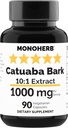 MONOHERB Catuaba Bark Extrakt 1000 mg - 90 Vegetarische Kapseln