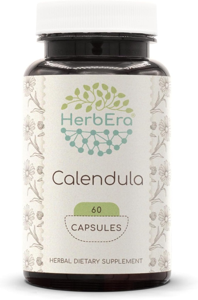HerbEra Calendula 60 capsule, a base di Calendula (Calendula Officinalis) Fiore Asciugato (60 capsule)
