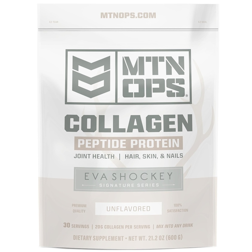 MTN OPS Collagen Peptide Protein Powder von Eva Shockey's Signature Series, 20g Unflavored Bovine Collagen Peptide Protein per Serving, Zero Sugar, Paleo Friendly, 30 Servings, 21.2 Ounce