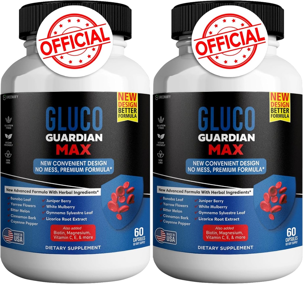 Gluco Guardian Max Advanced Wellness Support Kapseln – Vitamin, Mineral und Kräuterergänzung mit Magnesium, Vitamin C, Zink und Banaba Blatt – Non-GMO, Glutenfrei – 120 Kapseln (2)