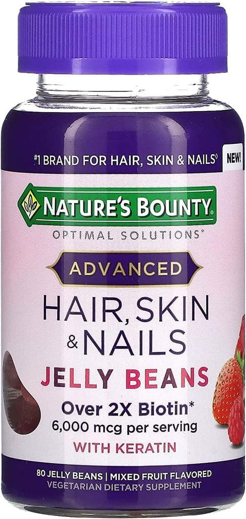 Nature's Bounty Advanced Hair, Haut, und Nägel Jelly Bohnen 80ct, 1 ea