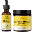 HERBAMAMAMA Mullein Leaf Extract and Quercetin Gummies Kit - Bundle of Mullein Leaf Drops 2 fl oz and 800 mg Quercetin with Bromelain Gummies - Vegan, Non-GMO, Alcohol-Free - 2 Pack