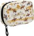 Fustylead Cowboy Equitazione e costruzione Pillola Organizer per Purse, Settimanale Portatile Pillola Box con Zipper a Conservazione Vitamine Pesce Oli Farmaci Supplementi