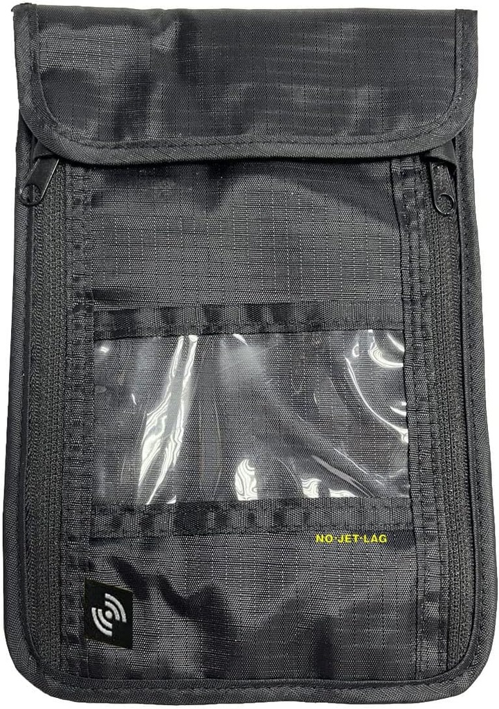 NO Jet Lag Travel Neck Pouch, Passport/Money Holder für Reisen mit RFID Blocking-Technologie, Hidden Travel Pouch to Protect Cash, Credit Cards, Telefone, Travel Essential