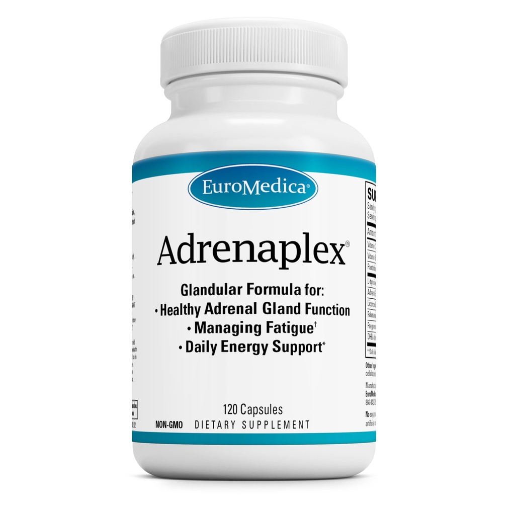 EuroMedica Adrenaplex - Adrenal Gland Function Supplement - Glandular Support Supplement mit Vitaminen C & B6 - Unterstützt gesunde Adrenal-Funktion - Halten Sie aus Reach von Kindern - 120 Kapseln