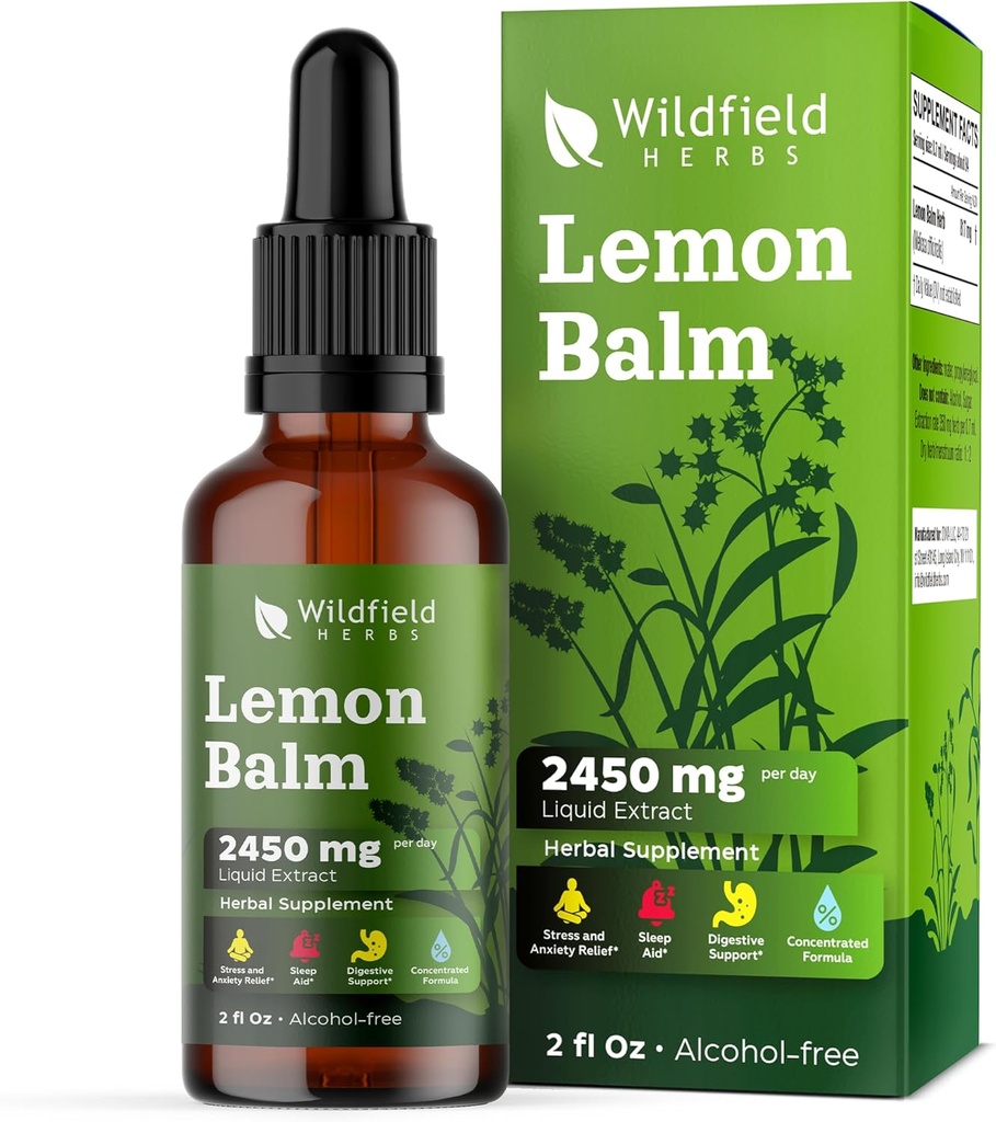 2 Estratto di Balm di Limone Gocce Liquido 2000mg (Melissa officinalis) Absorbi di supplemento di erbe meglio di capsule, 2 mesi di fornitura, 84 Serve, Alcol-Free Tincture - 2 Oz, Confezione di 2