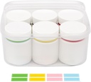 Organizzatore variopinto della bottiglia della pillola di plastica con i contenitori chimici della bottiglia della vitamina di etichette con i caps, 6pcs (100ml)