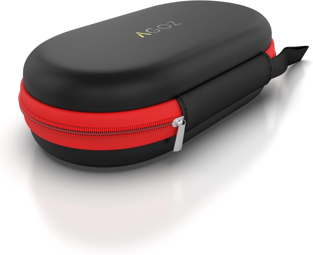 AGOZ Asthma Inhaler Medizin Travel Case Pouch Cover, Inhalerhalter mit Reißverschluss Schließung und Handgelenkriemen (schwarz/rot)