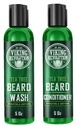 Viking Revolution Teebaum Bart Wash und Conditioner Set für Männer - Natürliche Bart Weichmacher mit Argan Öl, Vitamin E und Ginseng (5 Oz)