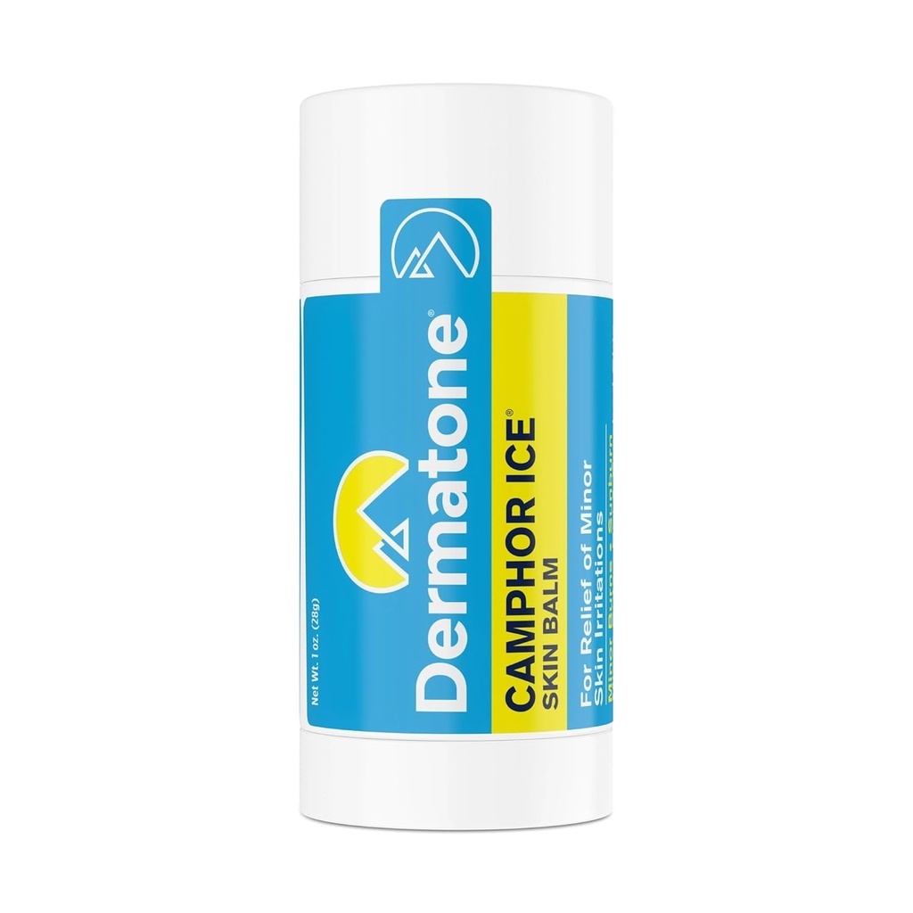 Dermatone Camphor Ice | Skin Balm für trockene, gecrackte und gekappte Haut | Lips, Hände, Füße | Hautreizung Relief | Sunburn | Bug Bites | Minor Burns | beruhigende Vapors | Nasal Congestion, 1 Unze Stick