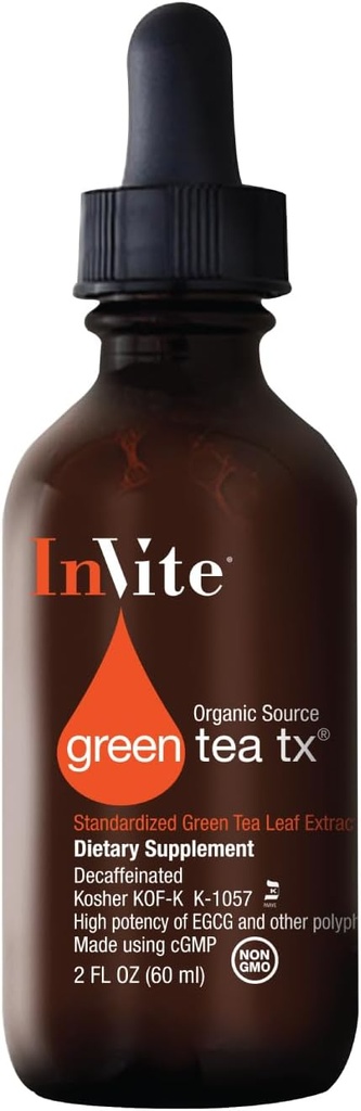 Invite Health Green Tea Tx® - Supporta la salute immunitaria - Combina Estratto di tè verde e vitamina C - Un Dropperful ha la potenza antiossidante di fino a due tazze di tè verde - 2 once fluide