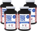 Yerba Prima Daily Fiber Caps - 180 Kapseln, (Pack von 4) - lösliche & unlösliche Nahrungsfaserergänzung - Colon Cleanse - Gut Health - Vegan, Non-GMO, Gluten-Free