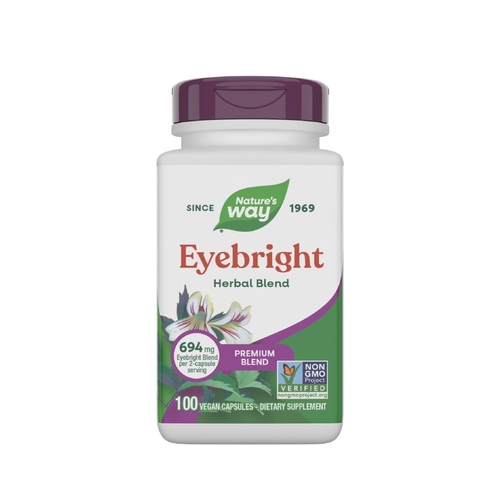 Natural's Way Eyebright Premium Blend, Herbal Blend, Progetto Non OGM verificato, Vegan, 100 capsule (Packaging May Vary)