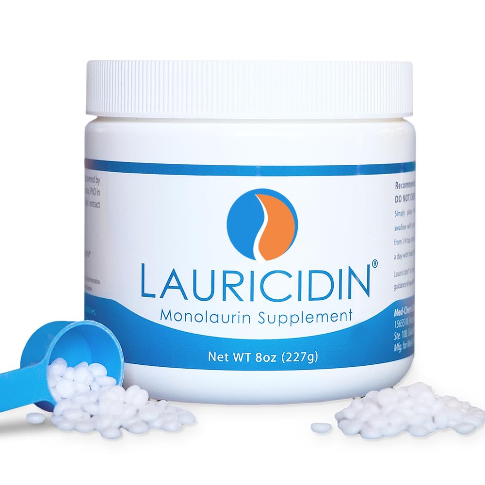 Lauricidin- Le supplément original Monolaurin- 3000mg par portion- 227g par pot (soutien immunitaire essentiel et santé Gut)