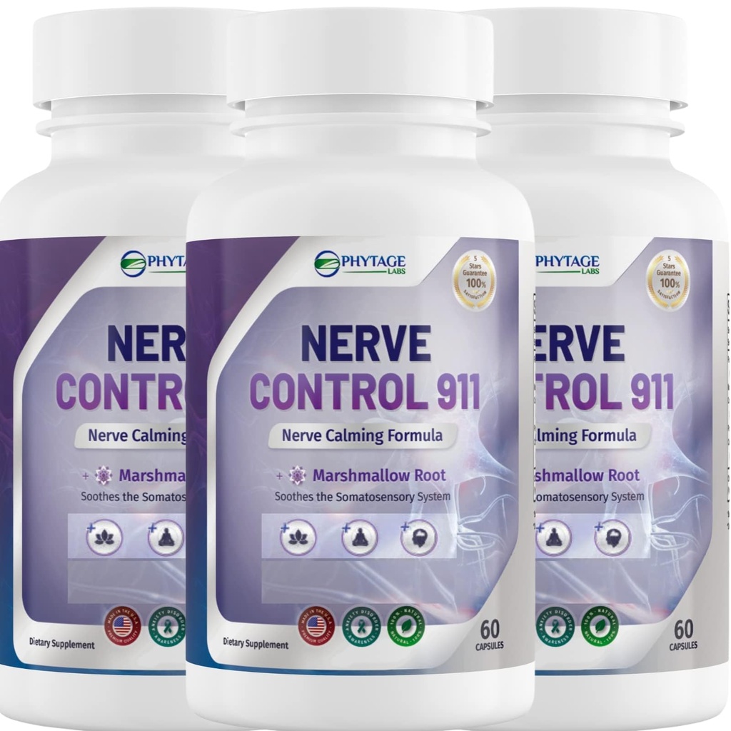 Nerve Control 911 - Integratore naturale per la salute Nerve - 3 Pack