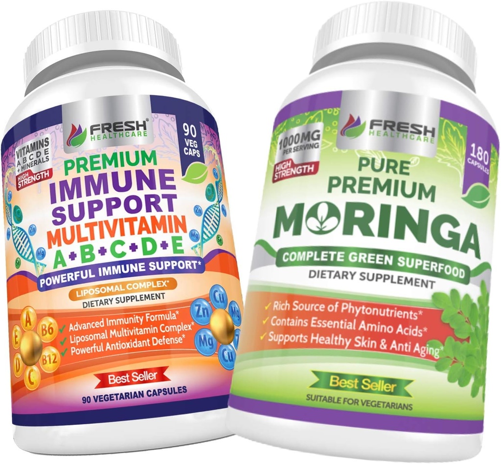 FRESH HEALTHCARE Immune Multivitamin e Moringa Superfood - Bundle