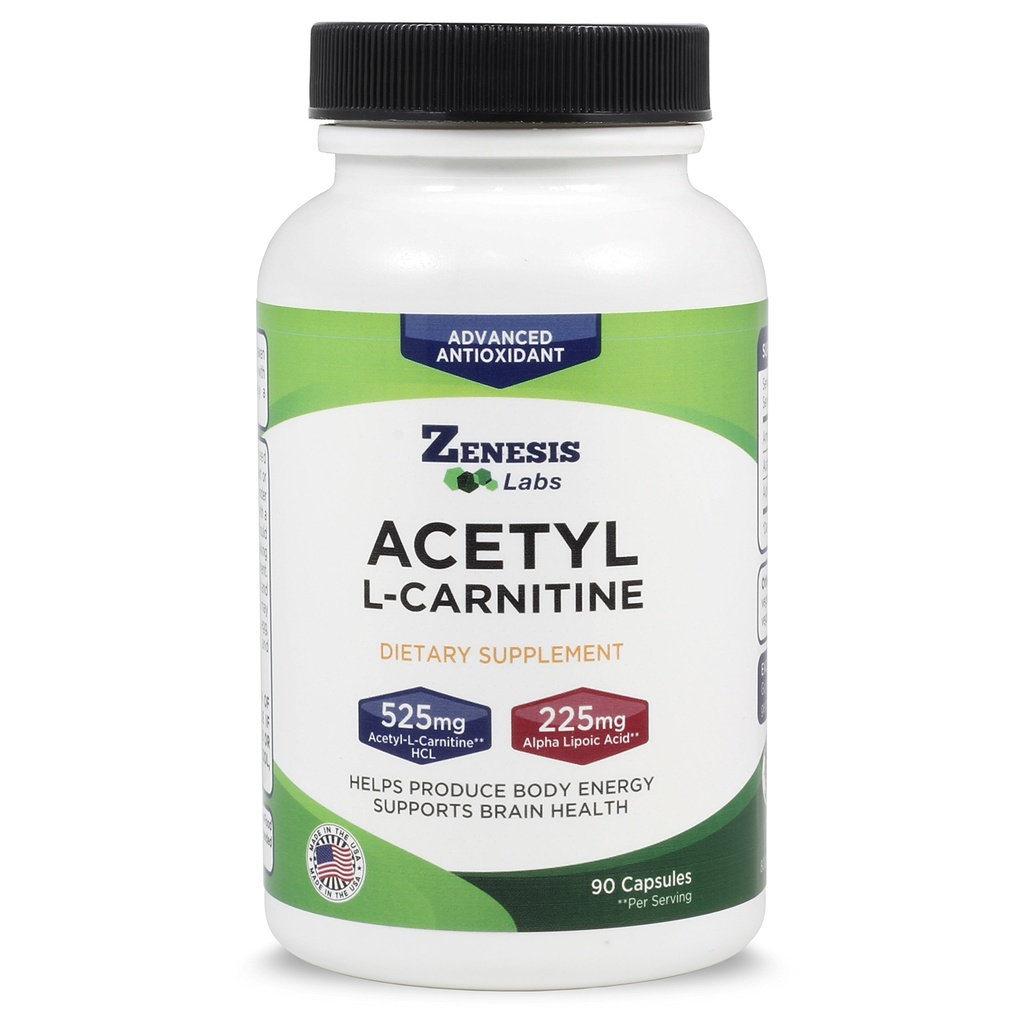 Zenesis Labs Acétyl L-Carnitine avec acide alpha lipoïque - 90 Capsules
