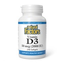 Natürliche Faktoren - Vitamin D3 2000 IU, unterstützt gesunde Knochen, 240 weiche Gele