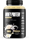 PERFORMIX - Mélange isolat de protéines de lactosérum - 24g de protéines - 5,4g de BCAA - 110 Calories - Construction musculaire et récupération après entraînement - 100% poudre de protéines de lactosérum - 1,98 lb - 30 portions - Vanille