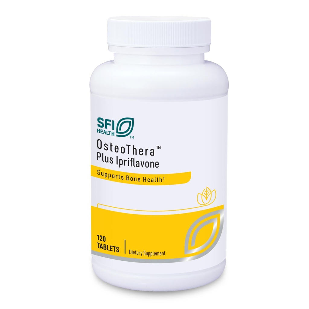 Klaire Labs SFI Health Osteothera Plus Ipriflavone Tablets - Hypoallergenic & Multifactorial Calcium Complex & Isoflavone Derivative Bone Support Formula con Vitamin K, D3, Magnesium (120 Tablet)