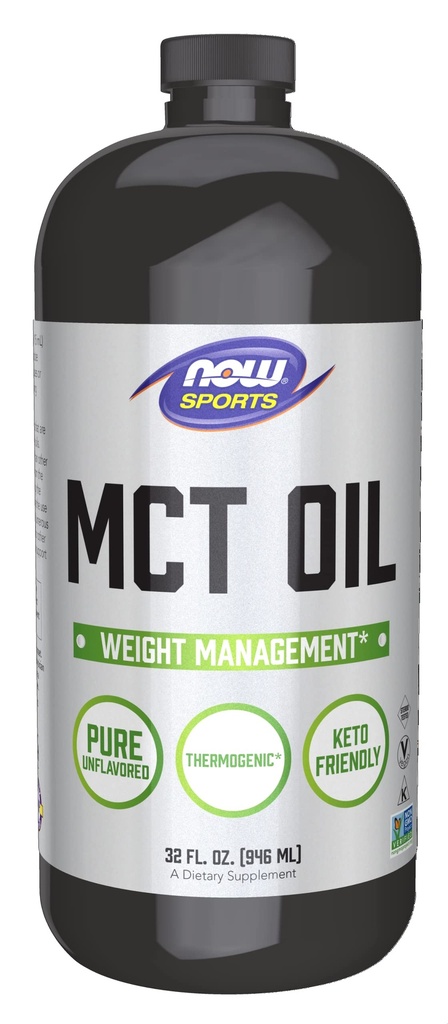 NOW Foods Sports Nutrition, MCT (Medium-Kettentriglyceride) Oil 14 g, Weight Management, Liquid, 32-Ounce