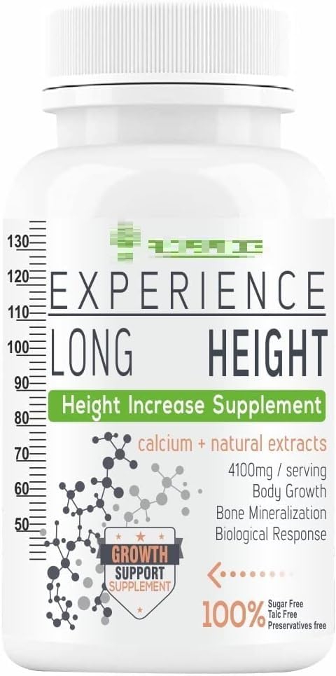 Tablet generico di aumento di altezza Pub per gli uomini e le donne con polvere di proteine, vitamine, minerali, EAA, estratti di erbe |Bones Crescita |Body Development |Long Altezza Support Supplement-60 Chewable Tablets