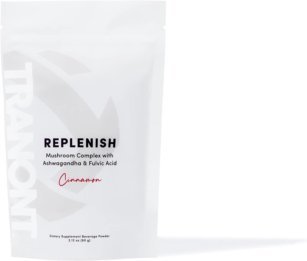 Tranont Replenish Mushroom Complex mit Ashwagandha & Fulvic Säure, Cinnamon Flavor - Nahrungsergänzungsmittel Getränkepulver - 2.12 Unze (60 g)