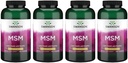 Swanson MSM - Minéraux essentiels favorisant la mobilité et le soutien sanitaire conjoint - Aide à maintenir la santé des tissus conjonctifs incluant le cartilage, le collagène et les cheveux - (240 capsules, 1000mg chacune) 4 Pack