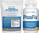 Bundle di supplemento di bicarbonato di sodio organico: 1LB polvere per l'alcalinità, supporto renale e acido + PhosFix 120 pillole Phosphorus Binder per livelli di fosforo sani e renali di salute del rene