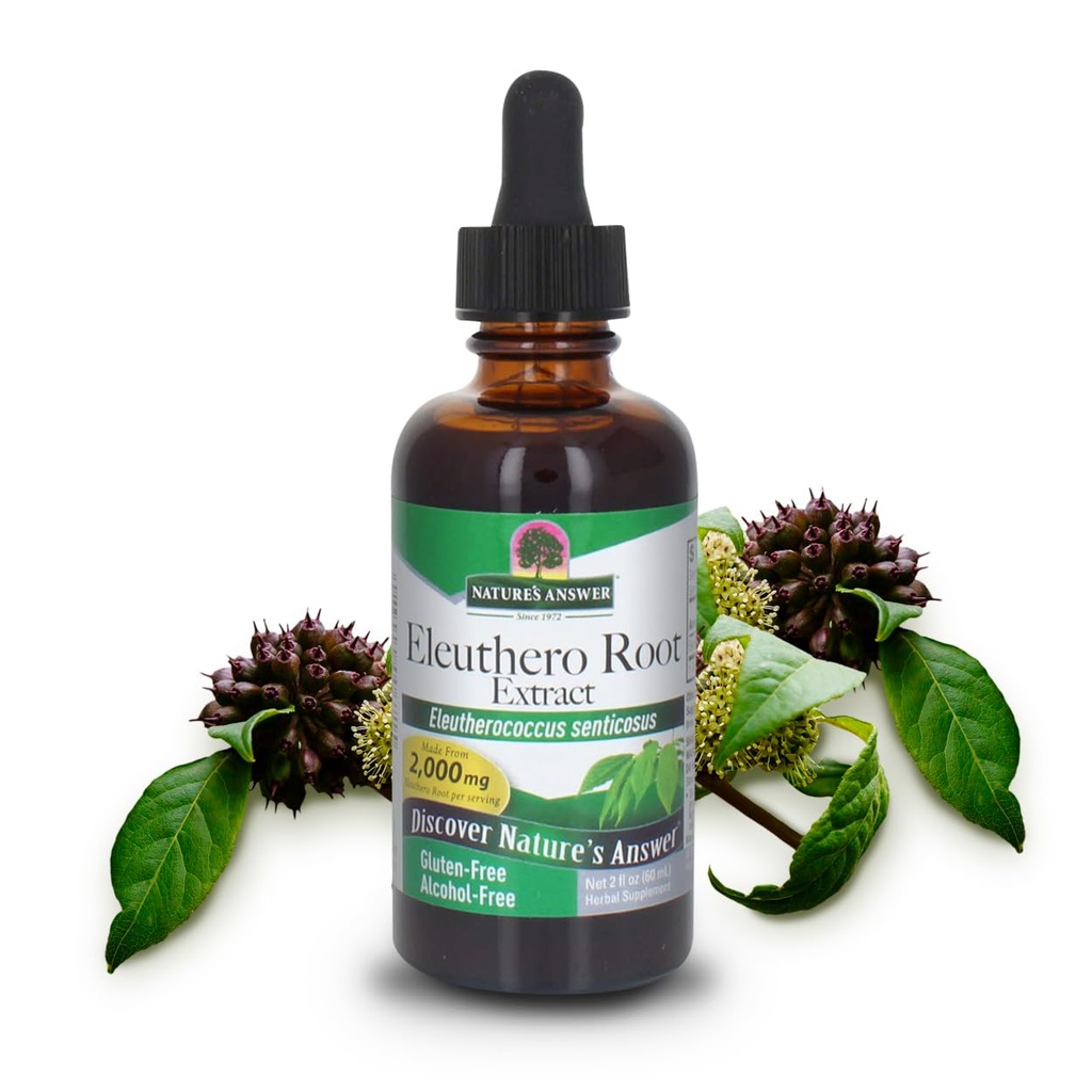 Natur Antwort Alkoholfreie Eleuthero Root, 2-Fluid Unzen | Vegan | Keine Konservierungsstoffe Gluten Free Eleuthero Extract