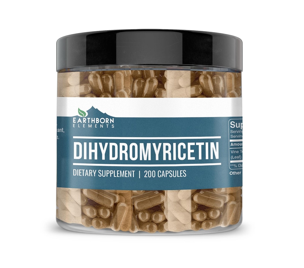 Éléments terriens DHM Dihydromyricetin 200 Capsules, pures et non diluées, sans additifs