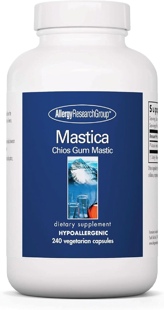 Gruppo di ricerca allergia Mastica - Capsule di Gum Mastica, Integratore Digestivo per Adulti, Capsule di Resina Mastica per Gut Health Support - 240 Count
