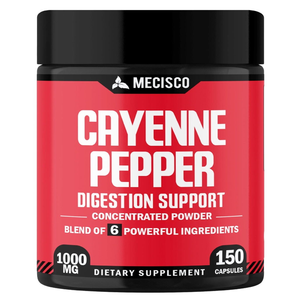 Cayenne Pfeffer Kapseln mit Ginger Root, Beet Root, und Black Pepper und mehr - 150 Kapseln - 6in1
