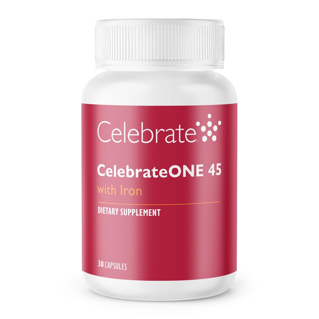 Celebrare le vitamine CelebrateONE 45, 45 mg di ferro - Una volta ogni giorno Bariatric Multivitamin, vitamine essenziali & minerali - Gastric Bypass & Manica Gastrectomy Supplement (30 capsule)