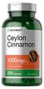 Horbäach Ceylon Cinnamon Kapseln 4000mg | 250 Count | Non-GMO, Glutenfrei