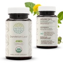 HerbEra Dandelion Leaf USDA Organic 60 Capsules de supplément naturel à base de plantes.