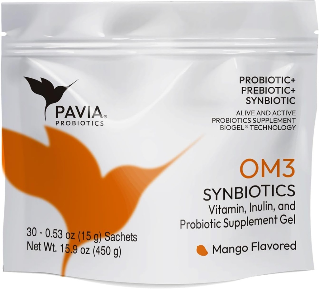XAVIAX Probiotic Gel with Omega 3 | Immune Support Supplement | Mango Flavor | to Protect The Immune System, Improves Concentration an Memory | 30 envelopes