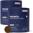 PetLab Co. 22 in 1 Cane Multivitamin - Supporto Risposte immunitarie del cane, Pelle, Cappotto, Giunti & Salute complessiva - Vitamine A, E, D, B12, Minerali, Antiossidanti - Gusto di maiale masticabile