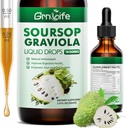(1 Pack) Soursop Graviola Flüssigkeitstropfen mit Sea Moss & Turmeric, Soursop Bitters Flüssigkeit für Zellunterstützung & Regeneration, Antioxidans und Immun, 2 Fl/Oz