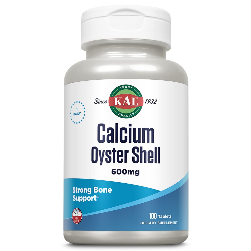 KAL Calcium Oyster Shell compresse, 600 mg, 100 conte