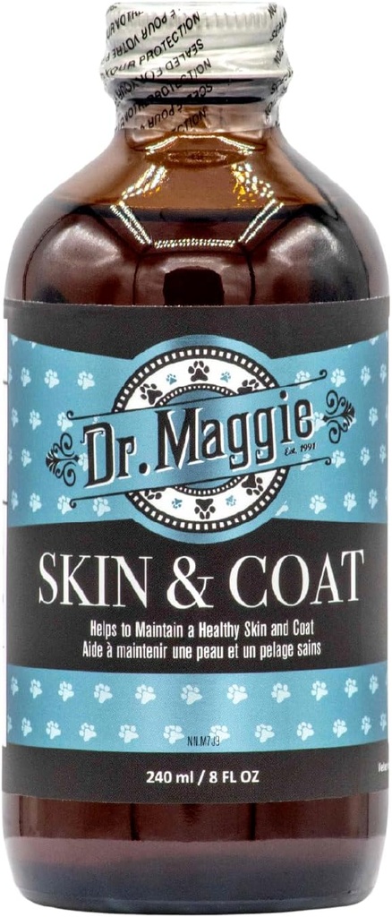 Dr. Maggie Skin and Coat | Omega 3 Supplement with Fish Oil, Flax, and Olive Oil | 240 ml