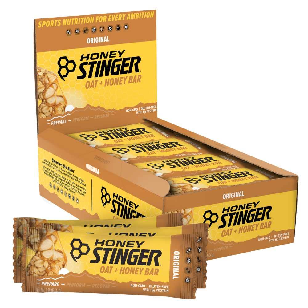 Honey Stinger Oat + Honey Bar, Original, Energy Packed Food für Übung, Endurance und Performance, Sports Nutrition Snack Bar, Pre-Workout, Protein, Glutenfrei, Box von 12