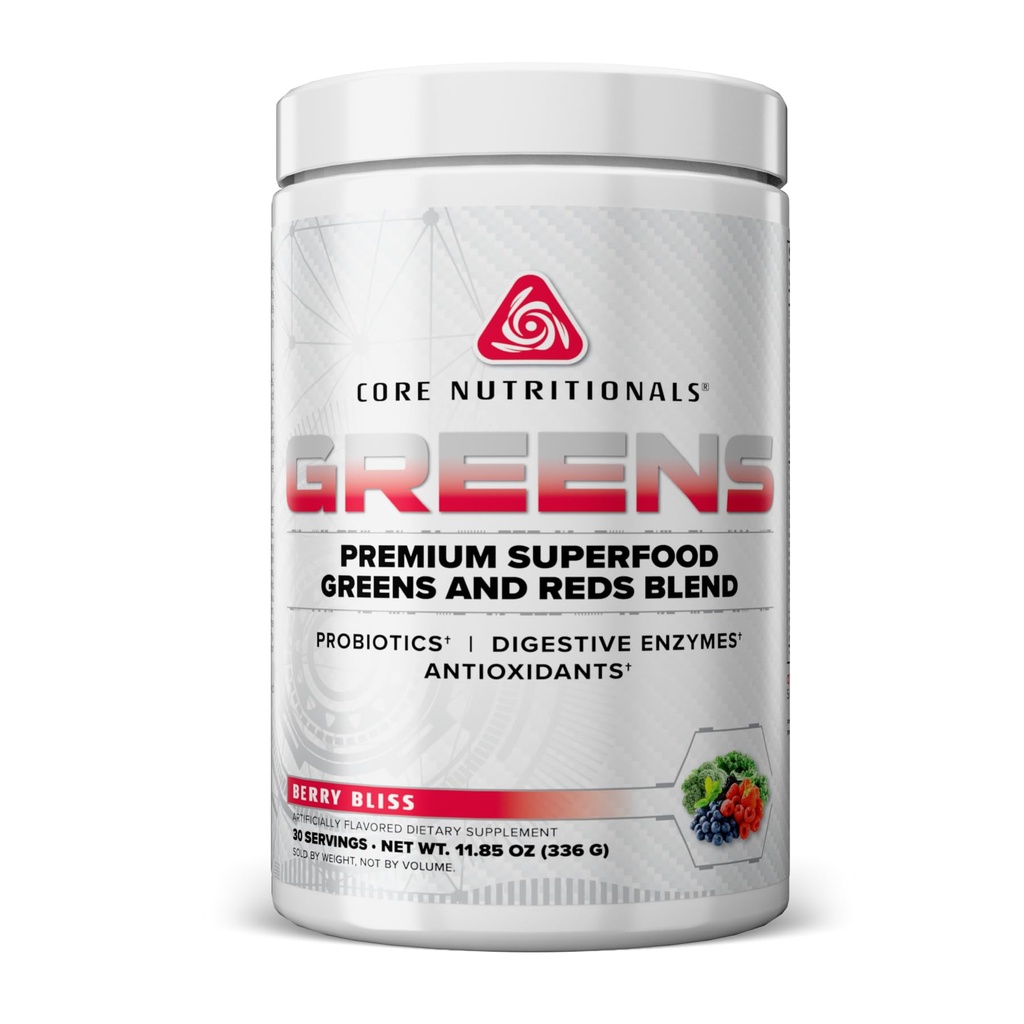 Greens | Premium Superfood Reds & Greens Blend | 5 miliardi di CFU Probiotici, Enzimi Digestivi, & Antiossidanti | 30 Serve (Berry Bliss)