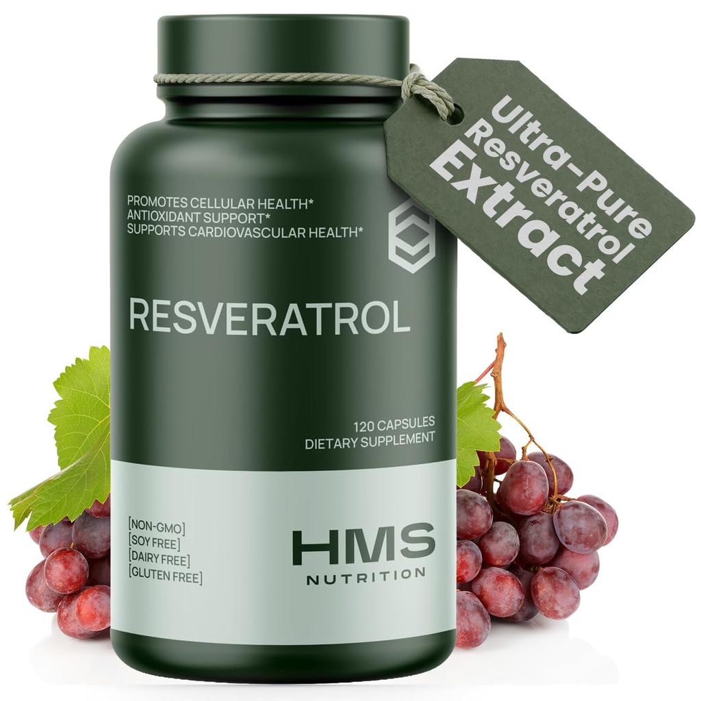 Resveratrol 1400mg 120 Kapseln hohe Potenz Trans-Resveratrol mit leistungsstarken Antioxidantien Acai Grapeseed Grüner Tee unterstützt zelluläre und kardiovaskuläre Gesundheit Anti-Aging
