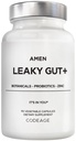 Amen Leaky Gut Supplement - Formula Avanzata con Biodisponibile L Glutamina, Zinco, Turco, DGL Radice di liquirizia - Marshmallow Root - Probiotici e Prebiotici Fermentati - Vegan, Non OGM - 90 Capsule