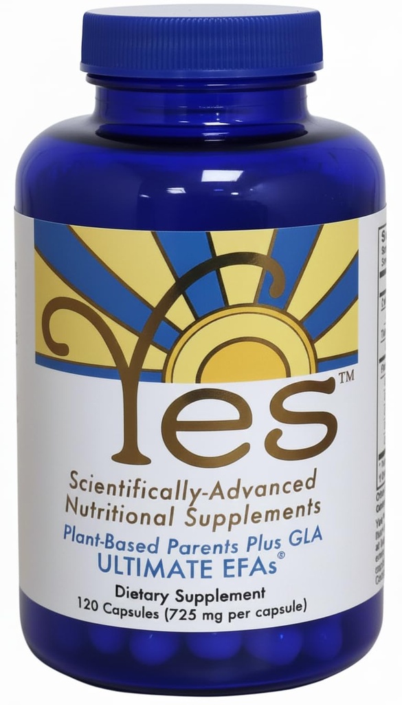 Pflanzenbasierte Fischöl Alternative YES Omega 3 & 6 Fettsäuren - Burpless - DHA, EPA, SDA - Cholesterin, Herz, Haut, Energie, Augen, Immunität Unterstützung von YES (120 Gelkappen)